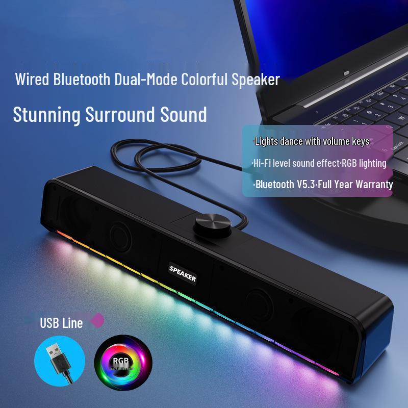 TS33-B Bluetooth Soundbar: Compact Cross-Border Desktop Speaker with Subwoofer for Laptop & PC
