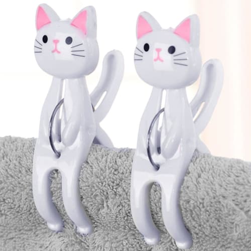 FmtwPhn Cat Clothespins, Clothes Clips, Cat-Shaped Towel Clips | Non-Slip, No-Stain Clothes Hanger Clothespins for Drying Clothes
