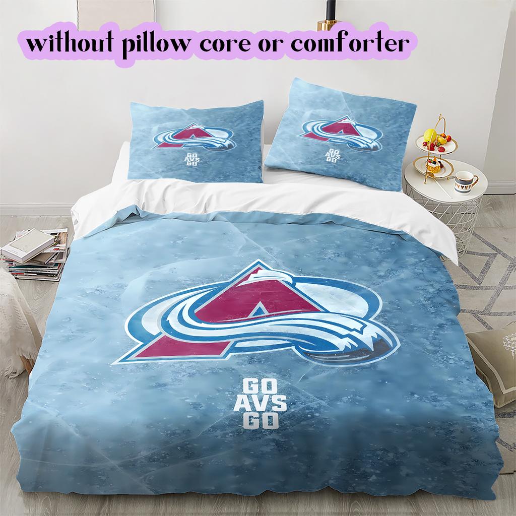 Set Copripiumino Trapuntato con Motivo Logo Hockey su Ghiaccio Federa Decorazione per la Casa Regalo di Compleanno (1* copripiumino + 2* federe, senza imbottitura)