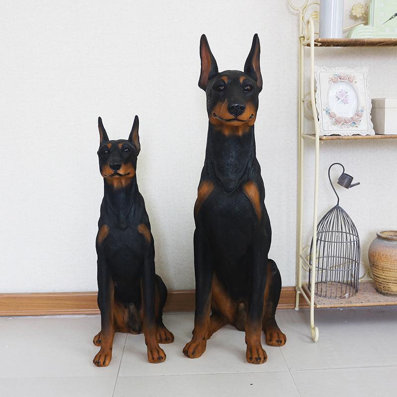 Cross-border Courtyard Doberman Resin Ornament Craft.