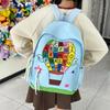 Student Cartoon Schoolbag Letter Print Backpack