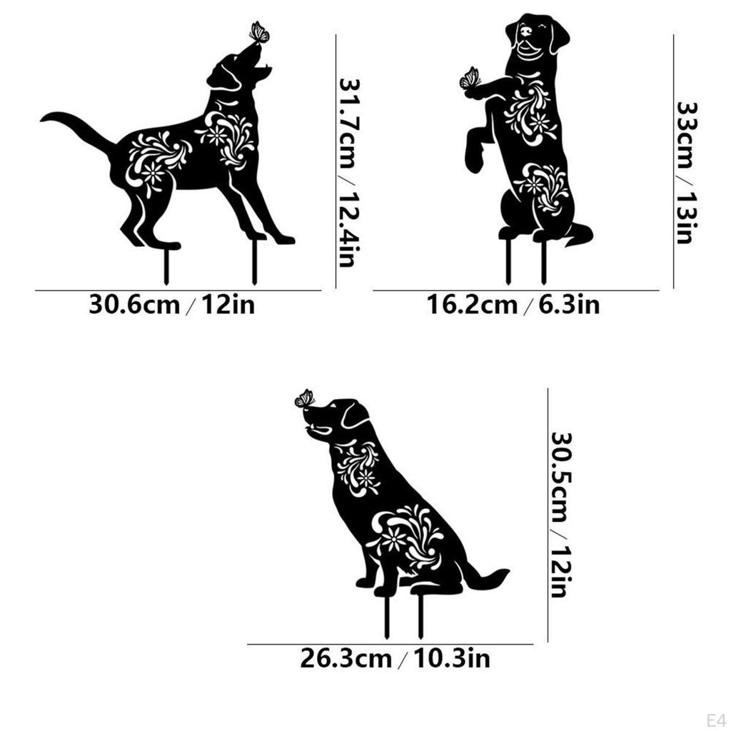3 Pieces Animal Shape Garden Stakes Cute Lawn Ornaments for Patio Yard
