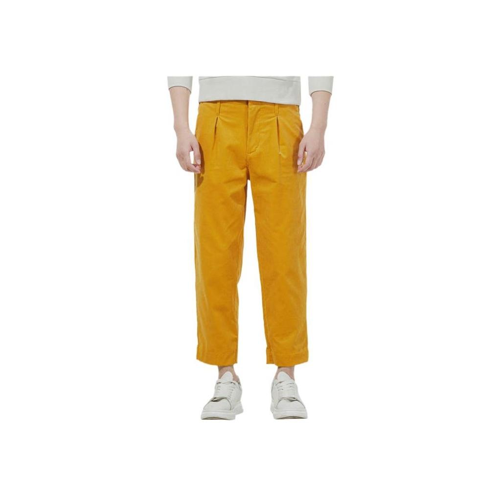 Puma Corduroy Woven Pants Embroidered Casual Sports Men Bottoms Stone-Yellow 534967-37