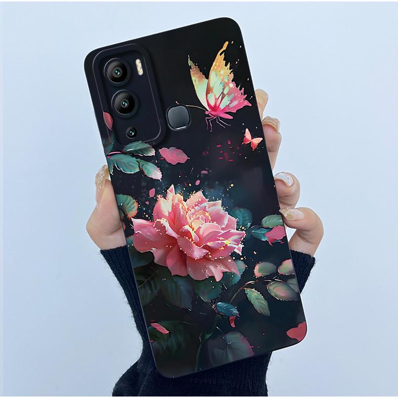 Case for Infinix Hot 12i Hot 12 Play Back Cover Butterfly Flower Soft Silicone Cases for Infinix Hot12i 12Play Hot12 Phone Funda