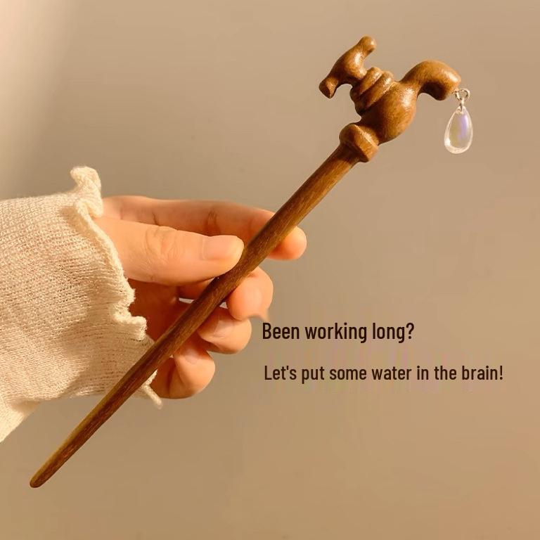 

Quirky Green Sandalwood Hairpin for Women s Updo