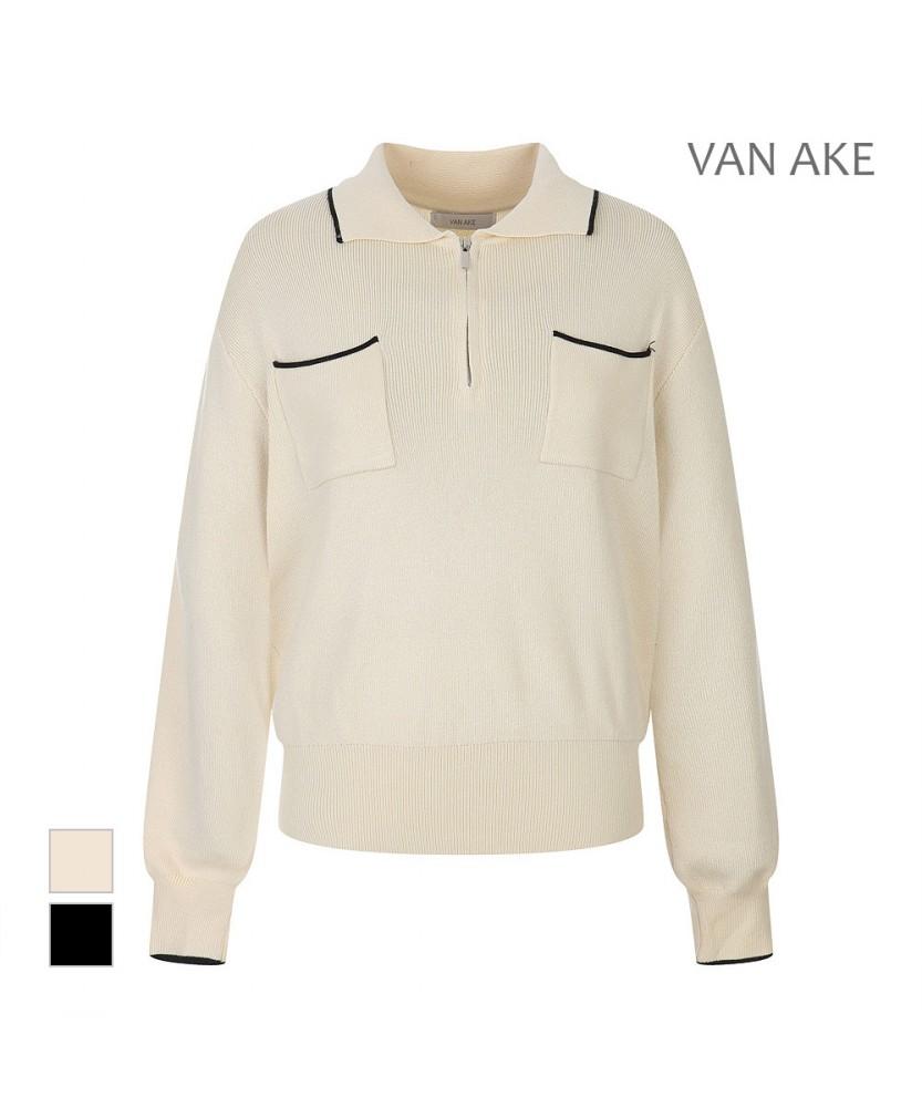 VANAKE Zip-Up Collar Design Knit_Vb42Ktq403Z