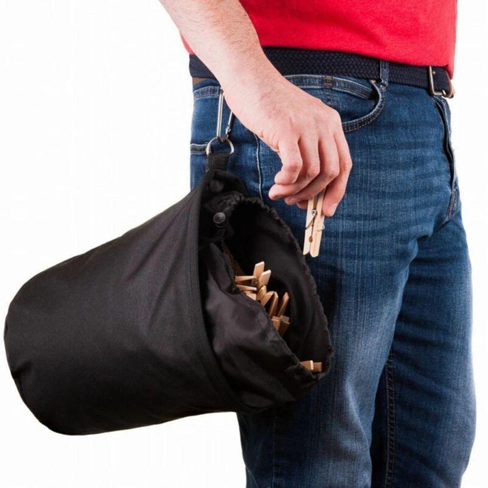 Laundry Storage Bag Oxford Cloth Clothes Peg Basket Portable Drawstring Bag