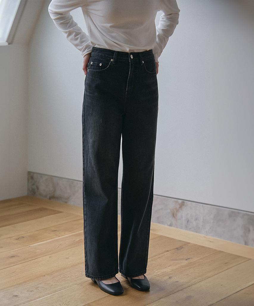 VEM.VER Semi-Wide Denim Pants_Black