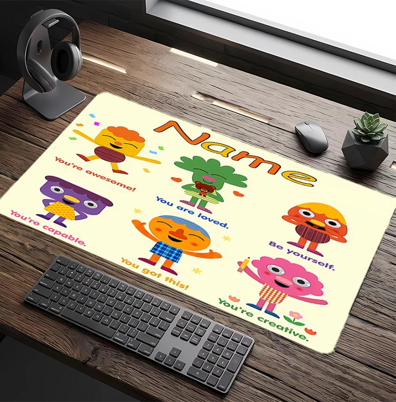 Customizable Name Super Simple Songs Pattern Gaming Mouse Pad-Non Slip Rubber Base,Perfect Gamers,Esports,Ideal Gift Gaming Enthusiasts