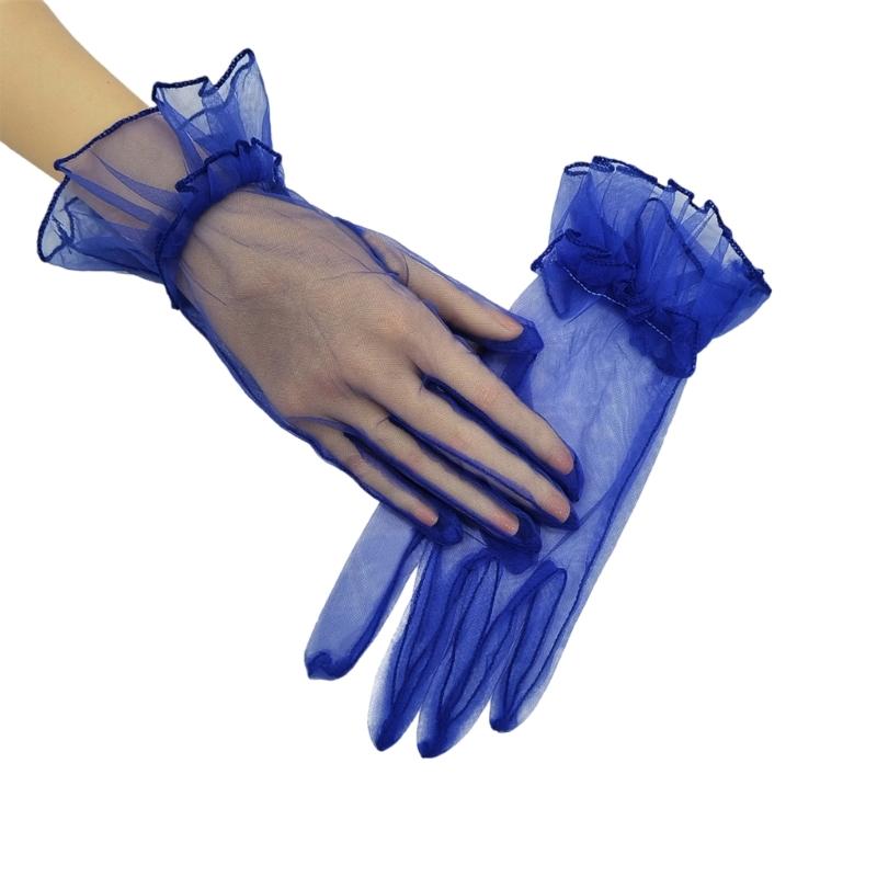 Wedding Gloves Proms Gloves Tulle Short Thin Gloves for Operas Women Lady Theme Proms Costume Accessories