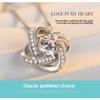 Zircon Studded Clover Pendant Necklace Trendy Silver Jewelry for Women