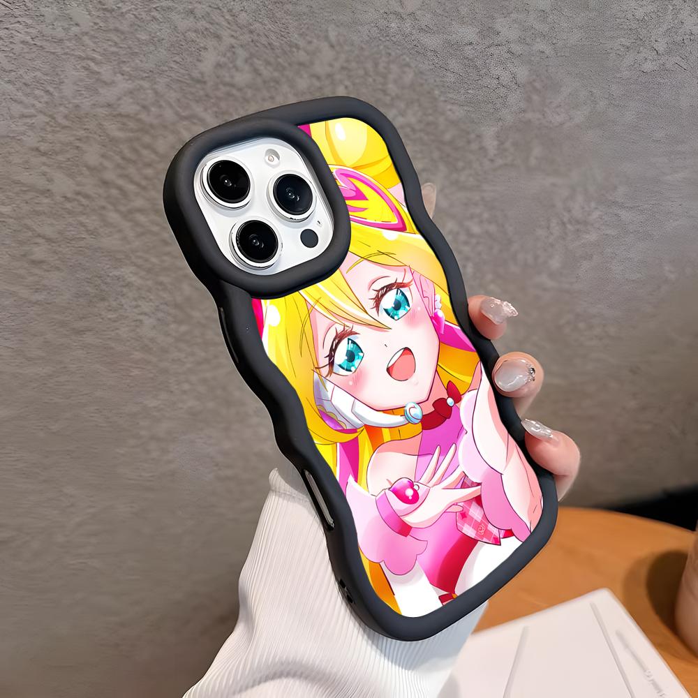 

Sakura Uta Cure Idol Wavy Edge TPU Mobile Phone Case for iPhone 17 16 15 14 13 12 11 Air Pro Max Plus Colorful Cover iPhone 15 Pro Max