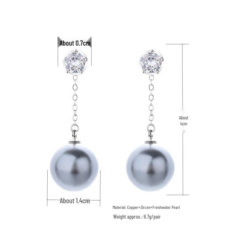 Náušnice s třásněmi z francouzských perel: Dámské luxusní náušnice s korunkou