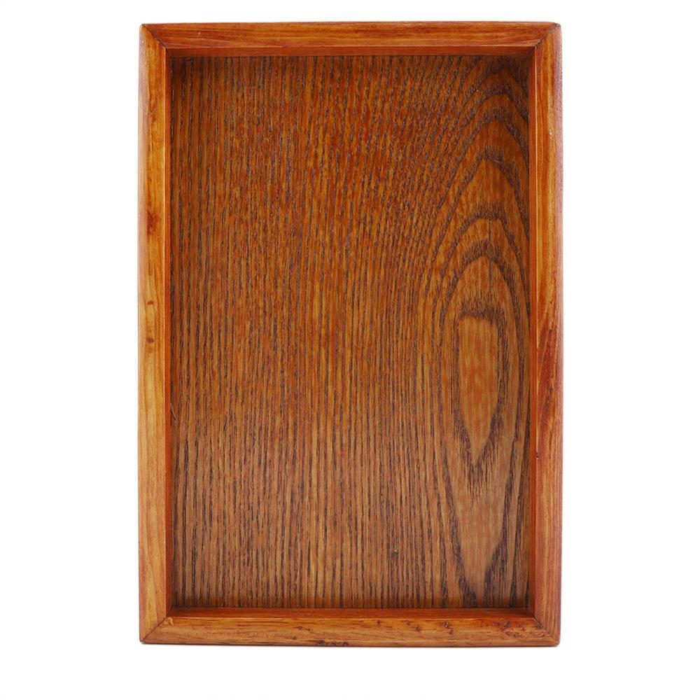 Smooth Surface Serving Tray Wood Fruit Platter Simple Snack Tray For Coffee Snacks