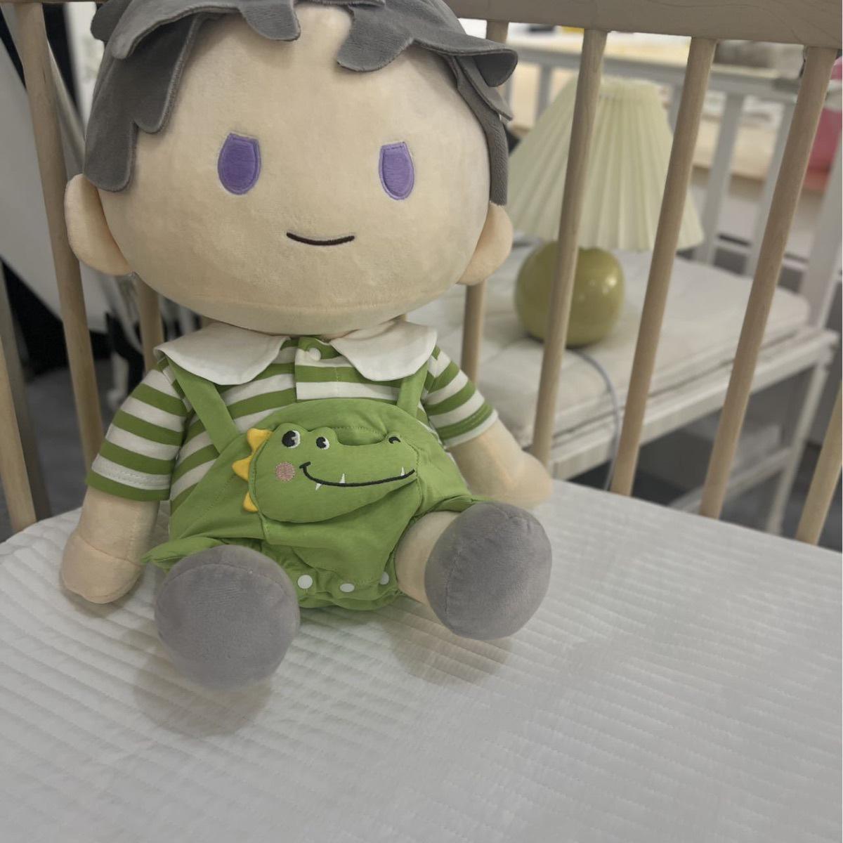 

Набор хлопковой одежды для куклы 40 см с сидячим телом для кукол Ichiban Kuji - Дизайн «Маленький крокодил» зелёный