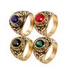 Stainless Steel Eagle Ring Military Vintage Band with Diamond Multi Color Titanium Jewelry