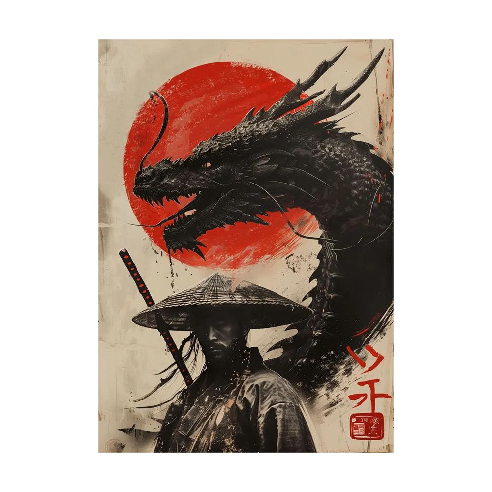 Japanese Landscape Samurai Geisha Bonsai Torii Gate Sakura Art Poster Canvas Painting Wall Prints Picture for Room Home Decor