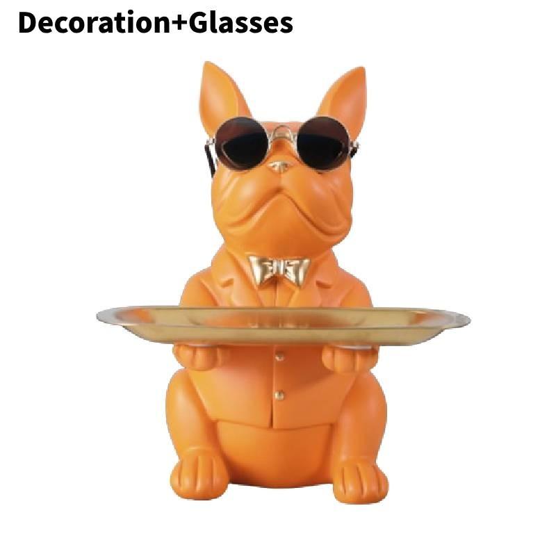 Creative Bulldog Dog Resin Decorative Piece For Key Storage And Candy Display