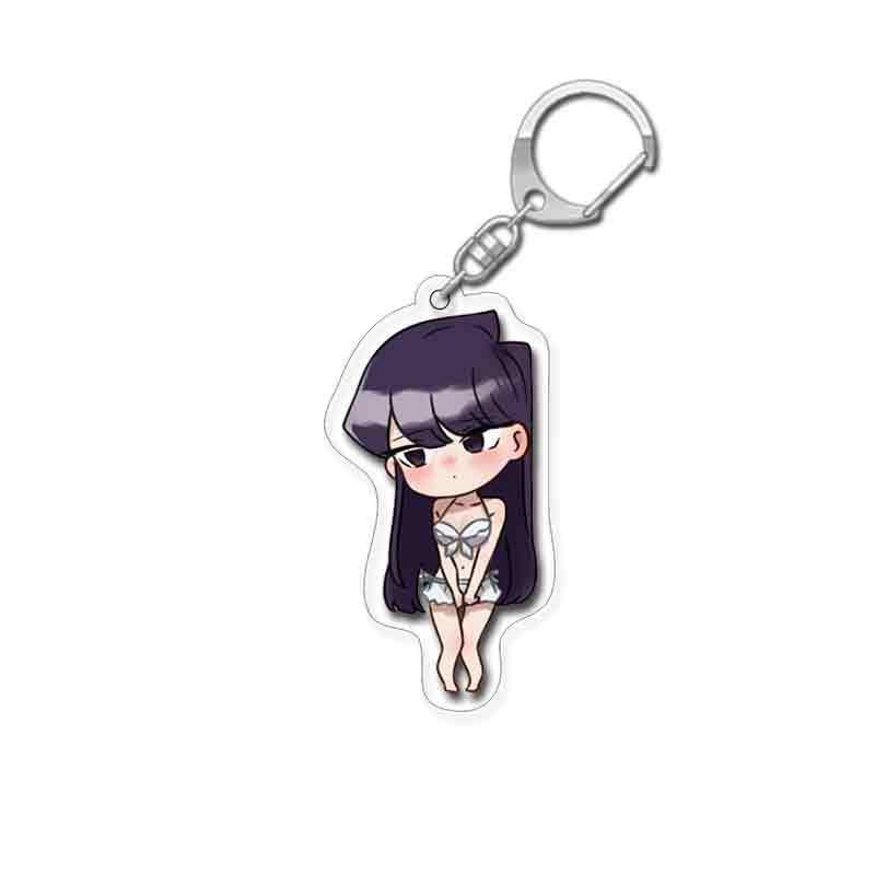 Anime Keychain Komi San Wa Komyushou Desu Women's Komi Shoko Keyring Men's Acrylic Accessories Cute Kawaii Couple Pendant Gift