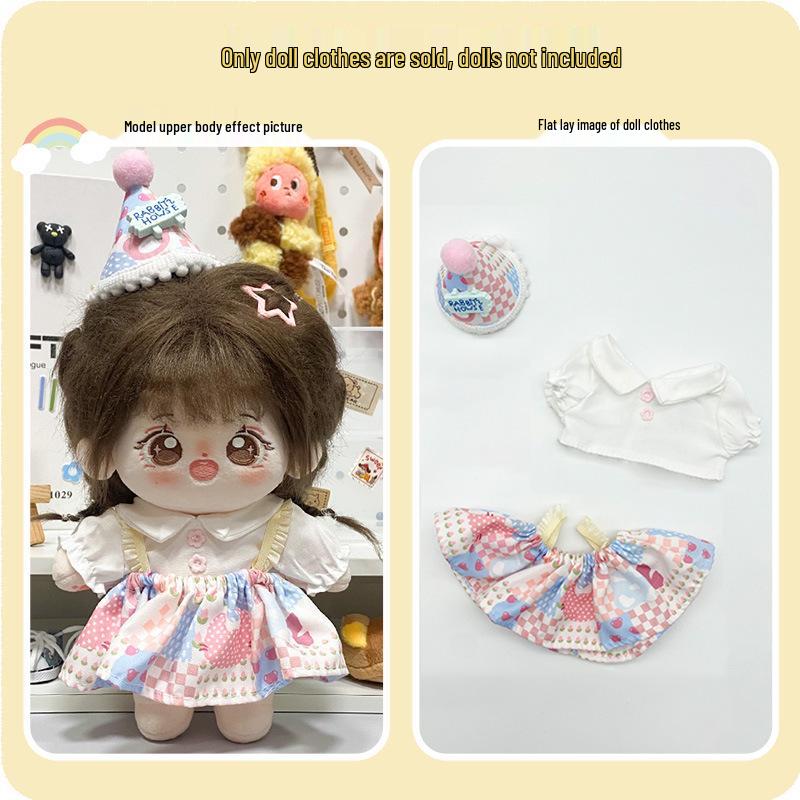 20cm Cotton Doll Dress-Up Set: Cute Figure Skirt & Overalls