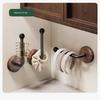 Ganci Murali Autoadesivi in Legno di Noce Robusti Senza Foratura per Bagno Camera da Letto Appendere Cappotti Asciugamani Borse