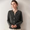Round Neck Loose Cashmere Cardigan: Women's Long Sleeve Knit Sweater with Pockets - Autumn/Winter Outerwear.