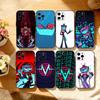 H-Hazbin V-Vox Pouzdro na telefon Pro iPhone 17, 16,15,14,13,12,11 Plus,Pro Max, Ostatní Měkký Černý Kryt