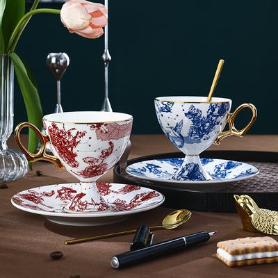 D Austrian Ceramic Bone China Coffee Cup Saucer Set Retro British Afternoon Tea Set Tea Cup Gift Box Gift