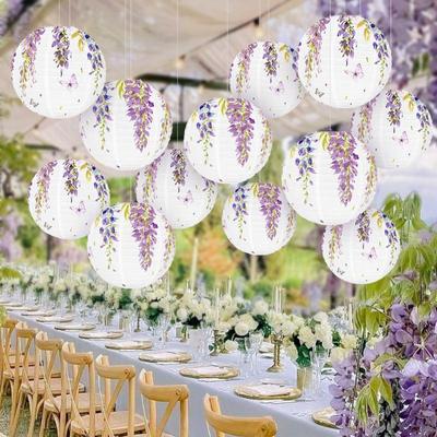 1 szt. Lampion Wisteria Lampiony Papierowe Lampa Wisząca Dekoracje Ogrodowe Zewnętrzne Ślubne Świąteczne
