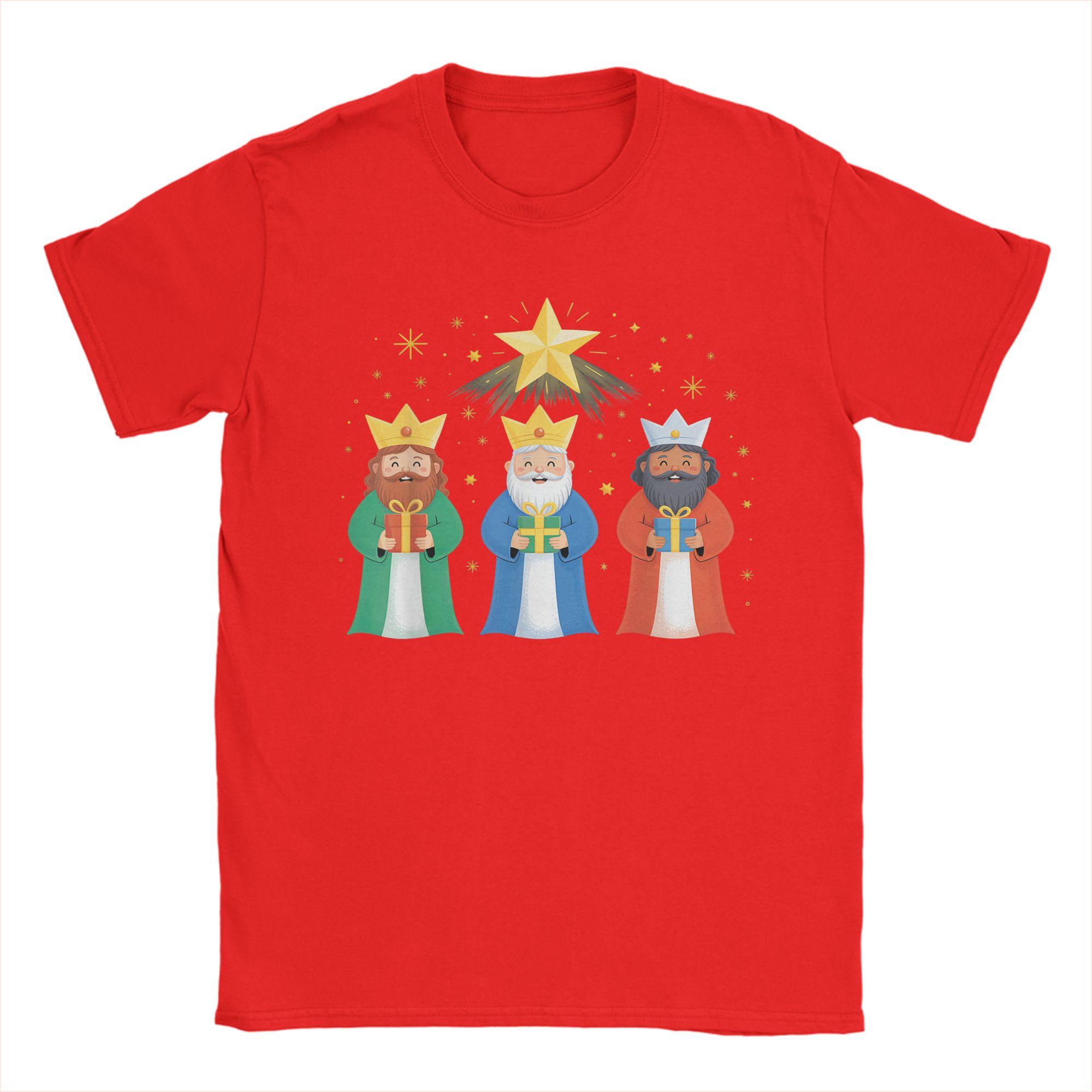 Vintage Three Kings Day Epiphany Celebration 2026 T-Shirts Men Cotton T Shirts Tres Reyes Magos Short Sleeve Tee Present merch S