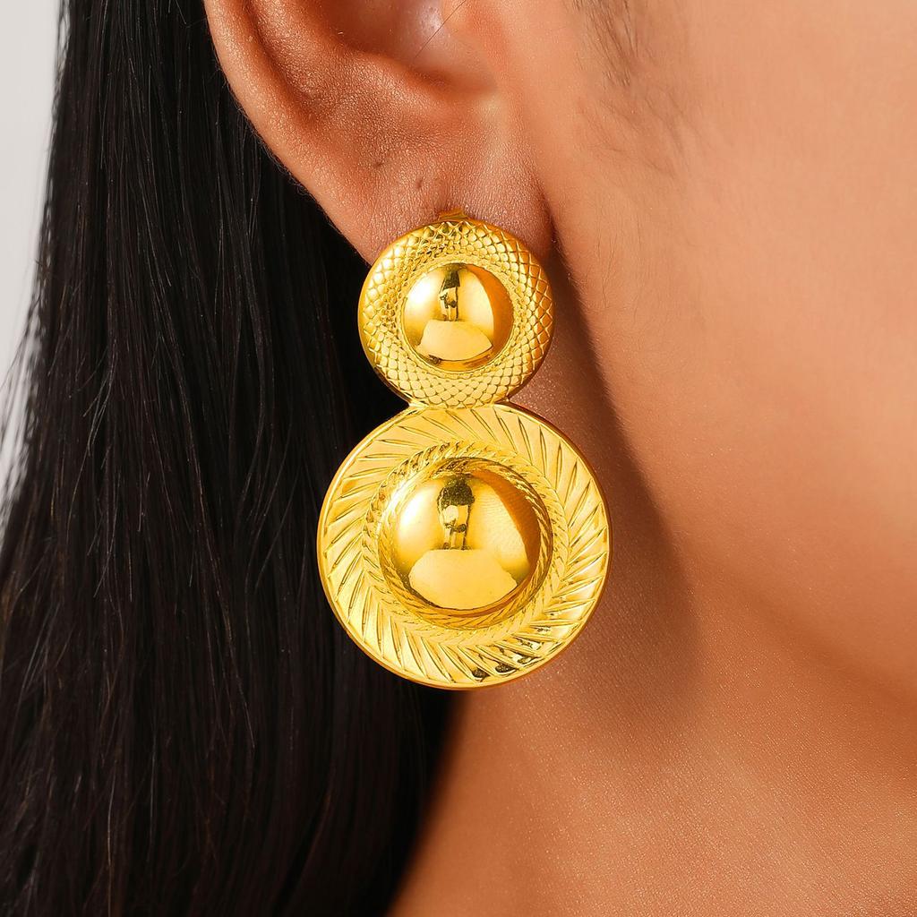 1 Pair Atmosphere Fashionable Simple Wind Titanium Steel Water Drop Pendant Earrings Long Pull-out High-end Accessories