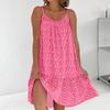 U Yaka Kolsuz Mini Elbise Pileli Fırfır Etek Gevşek Fit Backless İnce Çiçek Baskı Sling Bayan Plaj Elbisesi Günlük Giysi
