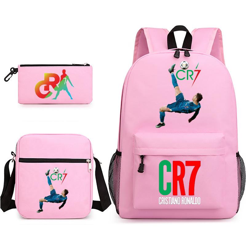 Mochila escolar de gran capacidad con correa para el hombro; set de tres piezas para estuche de lápices de estudiante