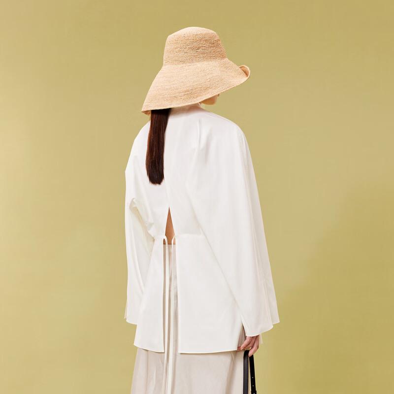 LESS 2024 Spring Casual Drawstring Stand-Collar Shirt