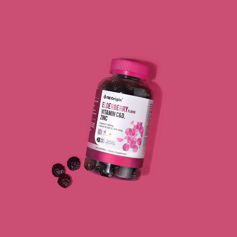 NZ Origin Elderberry Flavor Vitamin C&D Zinc x 2