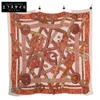[Excellent Condition] LESONGE DE LA LICORNE Unicorn Dream Silk X Cashmere Carre 140 Scarf Beige / orangeUsed