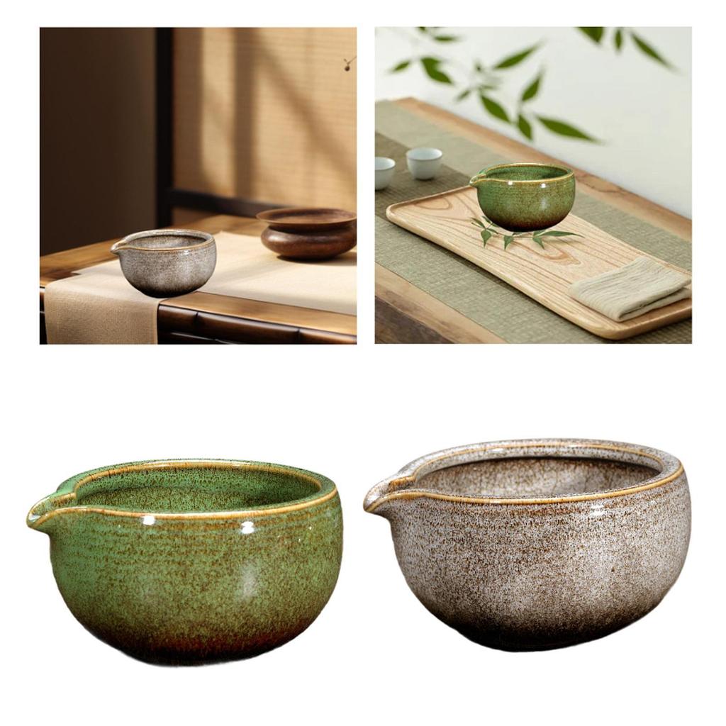Ceramic Matcha Bowl Handcrafted with Pouring Spout 500ml Handmade Green Tea Cup for Friends Ceremony Family Tea Lovers Best Gift