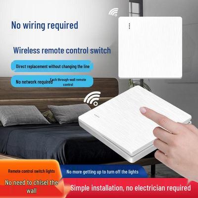 220V Wireless Double Control Smart Light Switch for Bedroom, Stick-On, No Wiring Needed