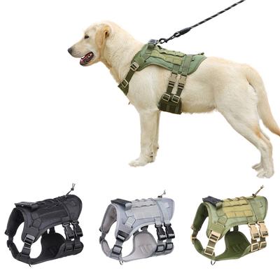 Arnés táctico para perros, chaleco de entrenamiento militar para mascotas, pastor alemán K9, arnés y correa para perros medianos y grandes