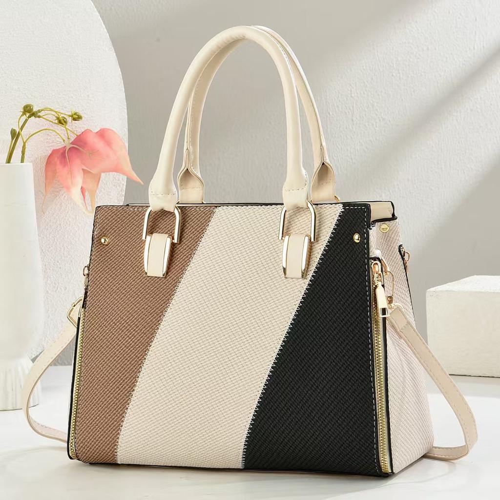 New contrasting color handbag large capacity fashion women's bag casual messenger bag shoulder bag