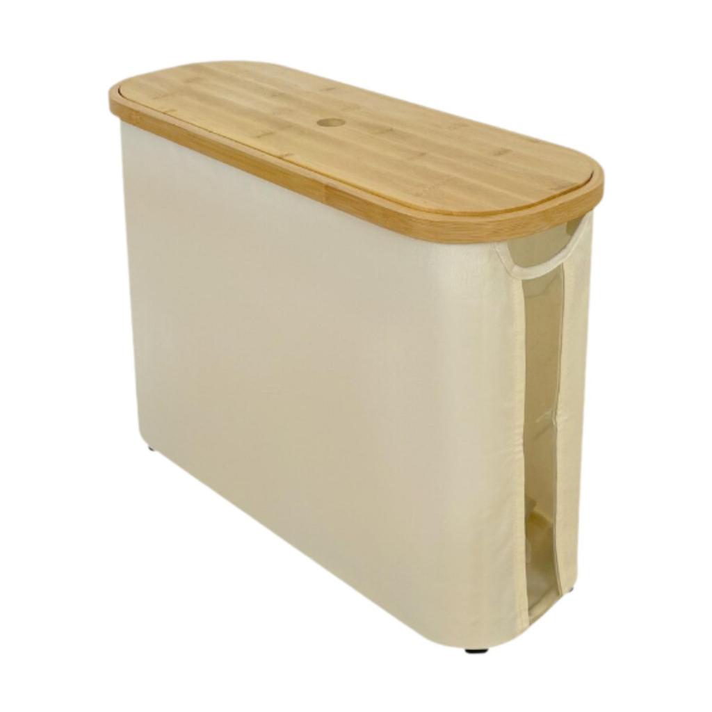 Bamboo Toilet Paper Storage Toilet Roll Storage Box Bathroom Organizer