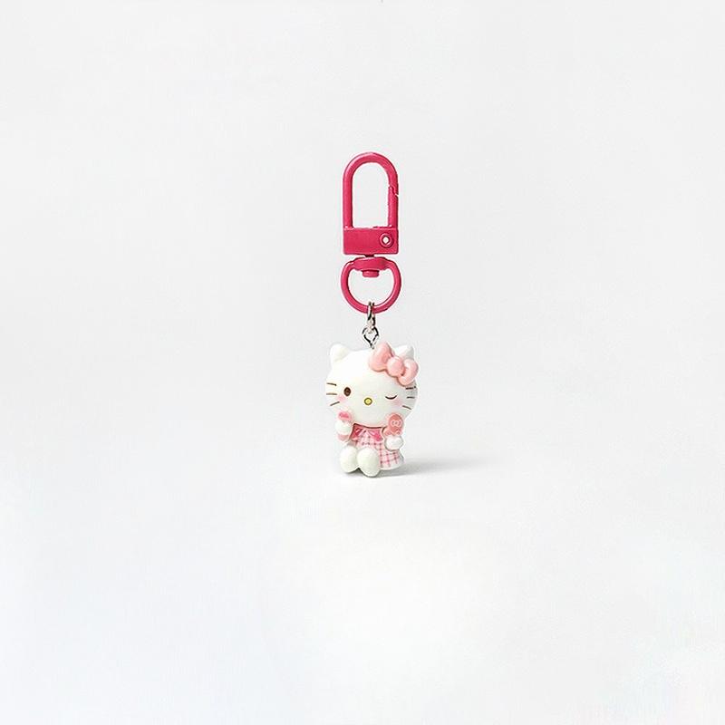 Cute Sanrio Hello Kitty Melody Kuromi Cinnamoroll Pochacco Keychain Bag Pendant Cartoon Charms Backpack Decoration Gifts