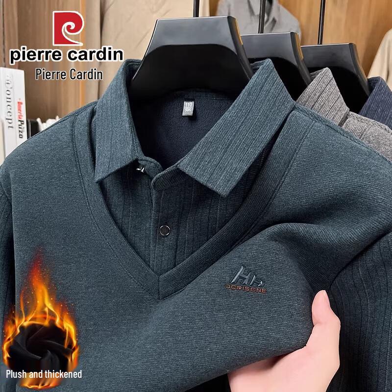 

Pierre Cardin Men s Faux Layered Fleece-Lined Winter Sweater 3XL