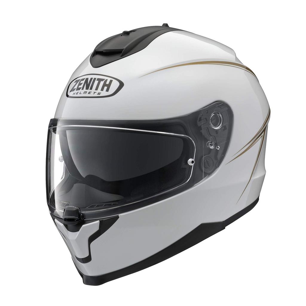 Yamaha Motorcycle Helmet Full Face ZENITH Sun Visor Model Pinstripe Pearl White M Size YF-9 (57-58cm) 90791-1783M