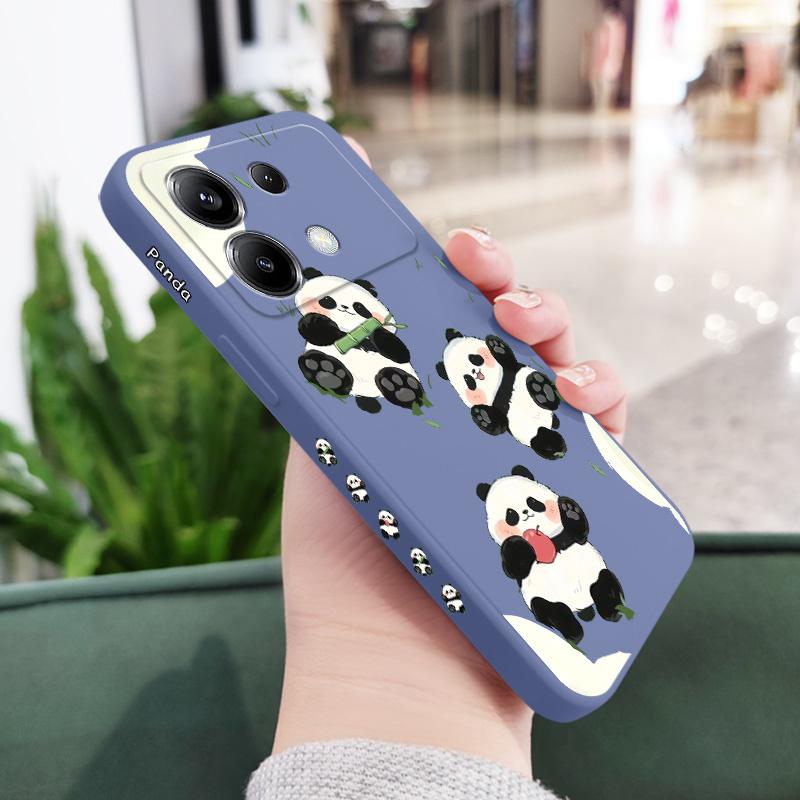 Grass Panda Phone Case For Xiaomi Poco X6 F6 M6 M5 M5S F5 X5 F4 X4 M4 F3 M3 X3 Pro 4G 5G GT Silicone Cover