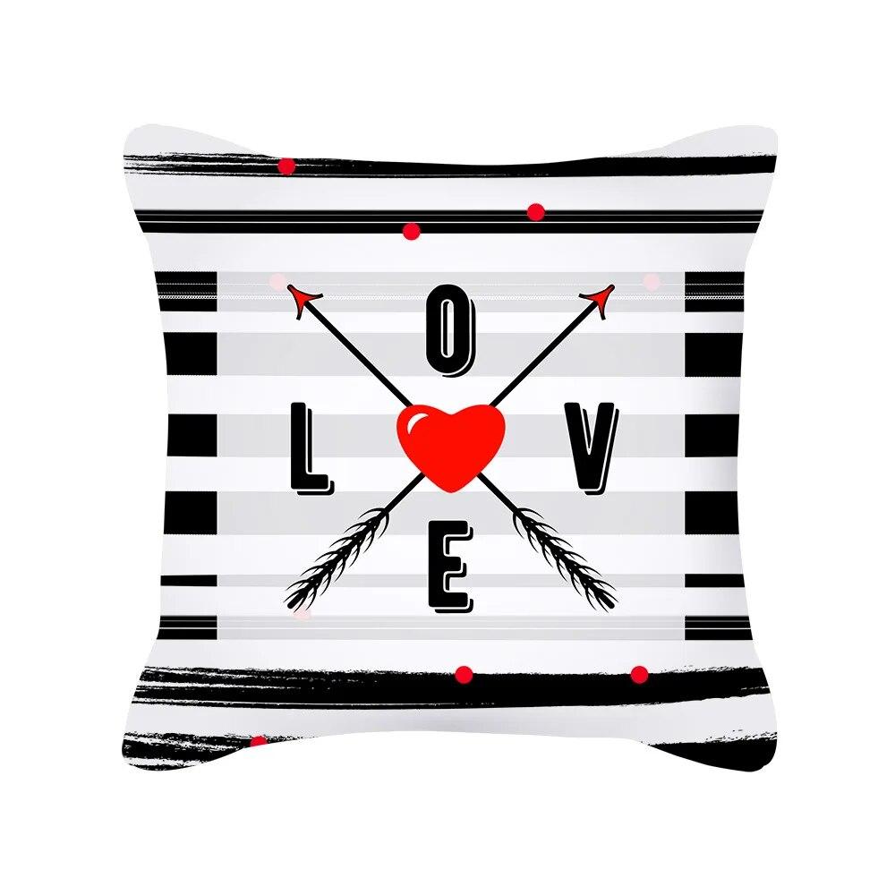 

Короткая плюшевая наволочка Nordic Red Love на День святого Валентина, новая домашняя белая декоративная подушка 40x40cm