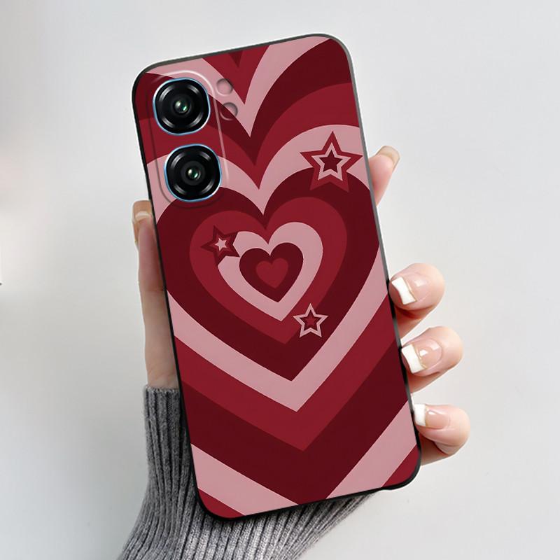For Oukitel C58 Case Oukitel C58 Pro Cover Luxury Cute Love Rabbit Funny Pattern Black TPU Soft Silicone Protective Phone Case