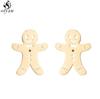 Funny Stainless Steel Gingerbread Man Earring Cartoon Ghost Ear Jewelry Girls Delicate Mermaid Fairy Earrings Gifts Accessories