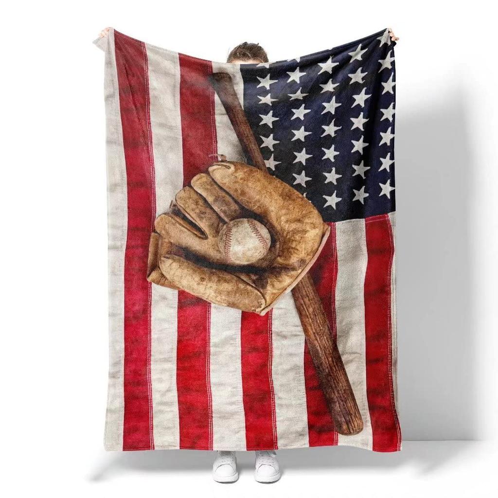 Blanket Softball Baseball in Grey Throw Blanket Ultra Soft Velvet Blanket Lightweight Bed Blanket Quilt Durable Home Decor