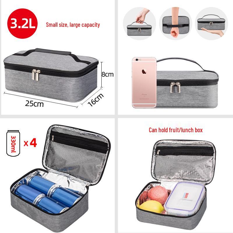Insulated Portable Lunch Bag - Small Capacity, Unisex Design